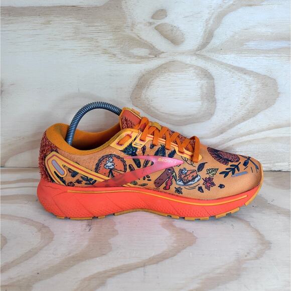 Brooks Ghost 14 Turkey Trot Thanksgiving Running Orange Women's 9(B)-1203561B832 - Picture 5 of 9
